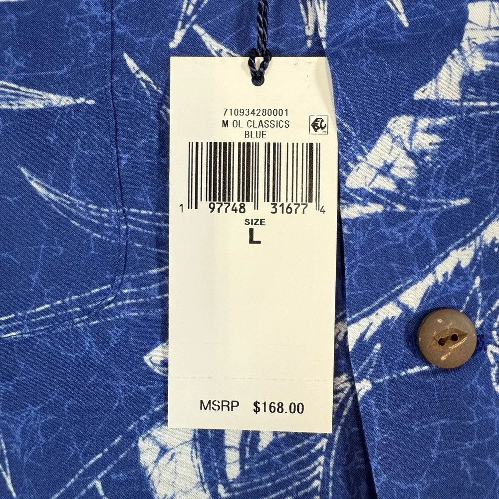 New Polo Ralph Lauren Shirt Mens L‎ Blue Classic Fit Hoffman Camp Hawaiian $168